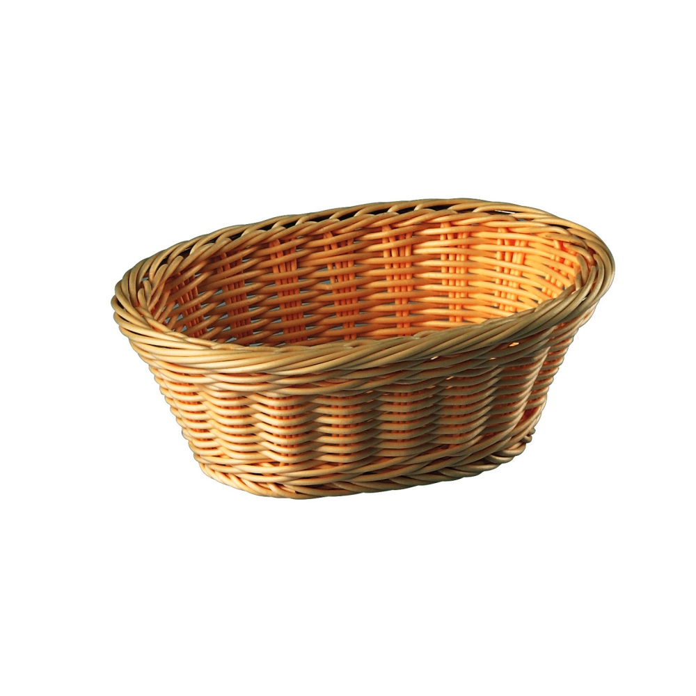 Polypropylene Rattan Basket X X Cm Oval Dark Brown C Range