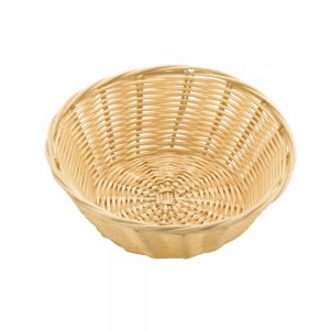 Polypropylene Rattan Basket Dia 18x7cm Round Light Brown C03 Range