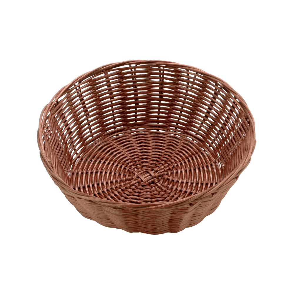 Polypropylene Rattan Basket dia.20x7cm Round Dark Brown (C03 Range ...