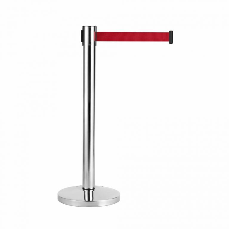 Stainless Steel Barrier Stand, Expandable, Base dia.32cm x Pole dia ...