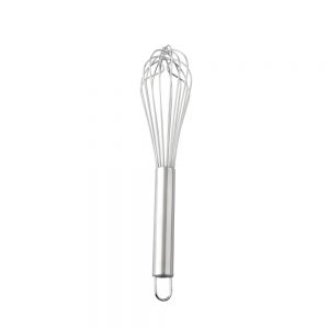 Stainless Steel French Whisk with Hooked Handle 8-Wire 25cm