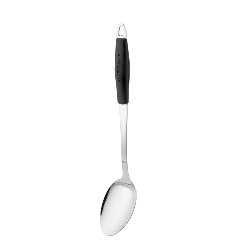 Stainless Steel Solid Spoon with Black Silicone Handle - Sunnex ...